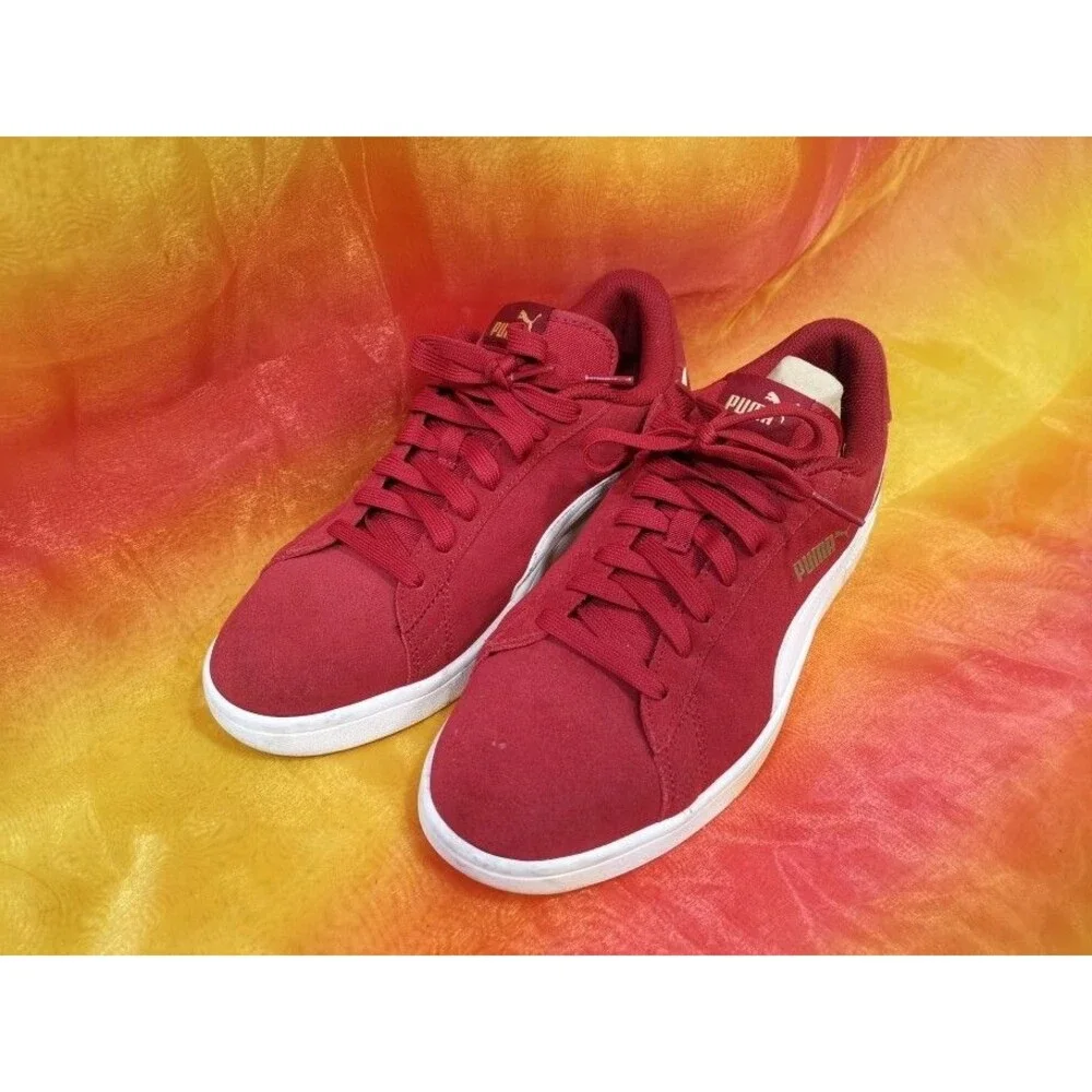 Men's Puma Smash Red Suede Shoes Size 11 Length 29 cm Style 364989-29